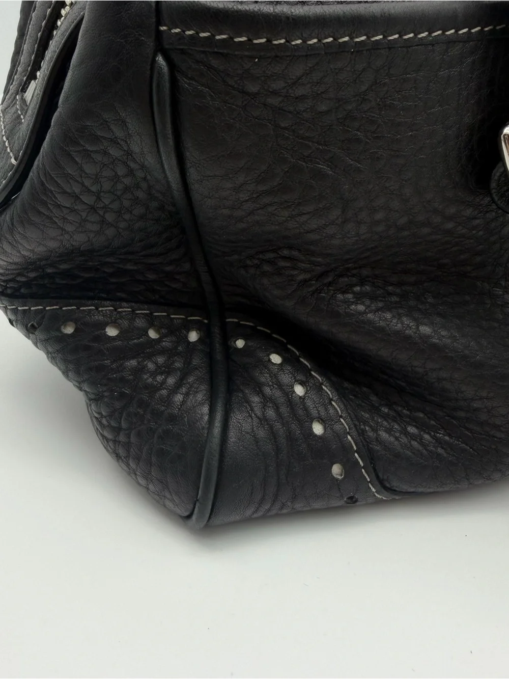 COACH Hampton Black Pebbled Leather Handbag Shoulder Bag Y2K Vintage